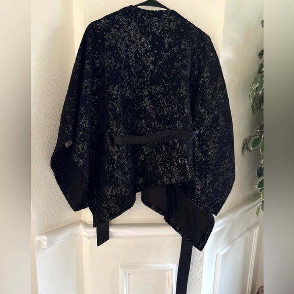 Rebecca Moses Black and Silver Poncho with Bow - Picture 4 of 8